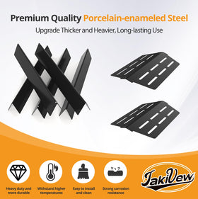 Jakivew porcelain-enameled steel flavorizer bars resist rust and retain heat