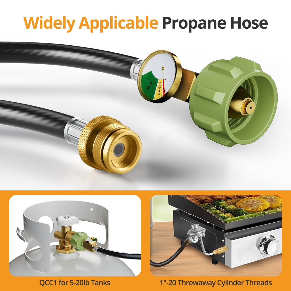 Jakivew hose connects securely to Weber Q-series grills.