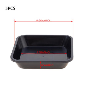 JAKOUE square plant saucer 4-inch low-profile fits under pots without crowding.