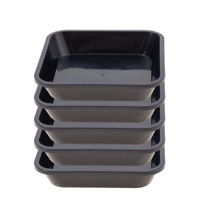 JAKOUE square plant saucer 4-inch transparent design allows water level monitoring.