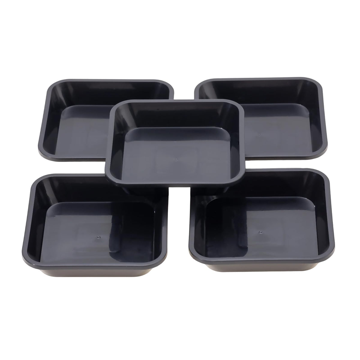 JAKOUE square plant saucer 4-inch under pot keeps surfaces dry and tidy.