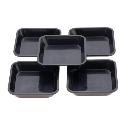 JAKOUE square plant saucer 4-inch under pot keeps surfaces dry and tidy.