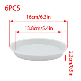 JAKOUE 6-inch white saucer with drainage grid promotes airflow.
