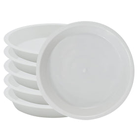 JAKOUE 6-inch white plant saucer top view protects surfaces.