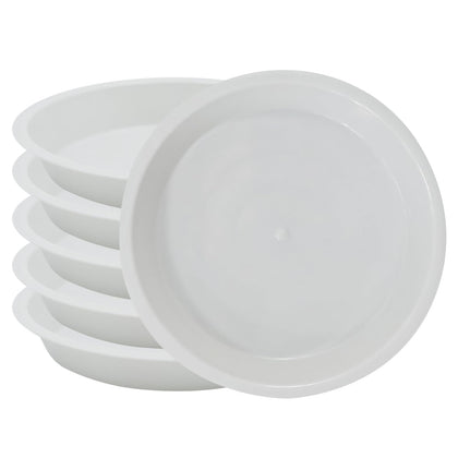 JAKOUE 6-inch white plant saucer top view protects surfaces.