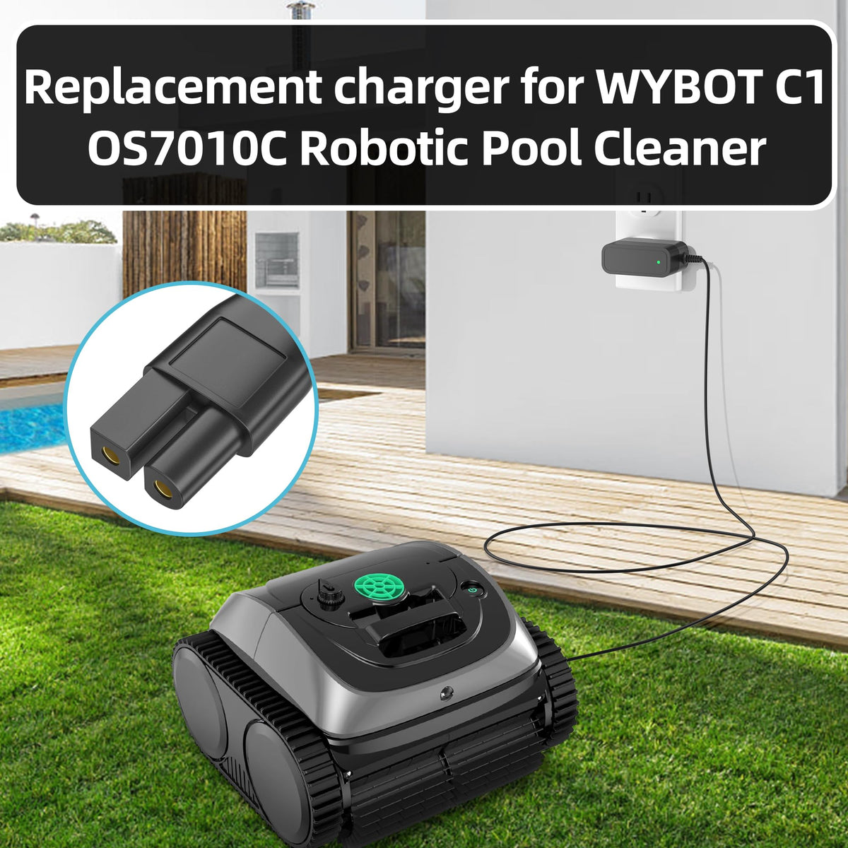 JALOSOFO Wybot C1 OS7010C charger label highlights safety certifications.