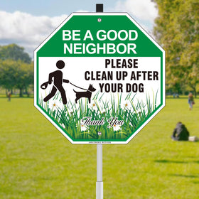 JANLONG curb-friendly sign encourages responsible pet cleanup.