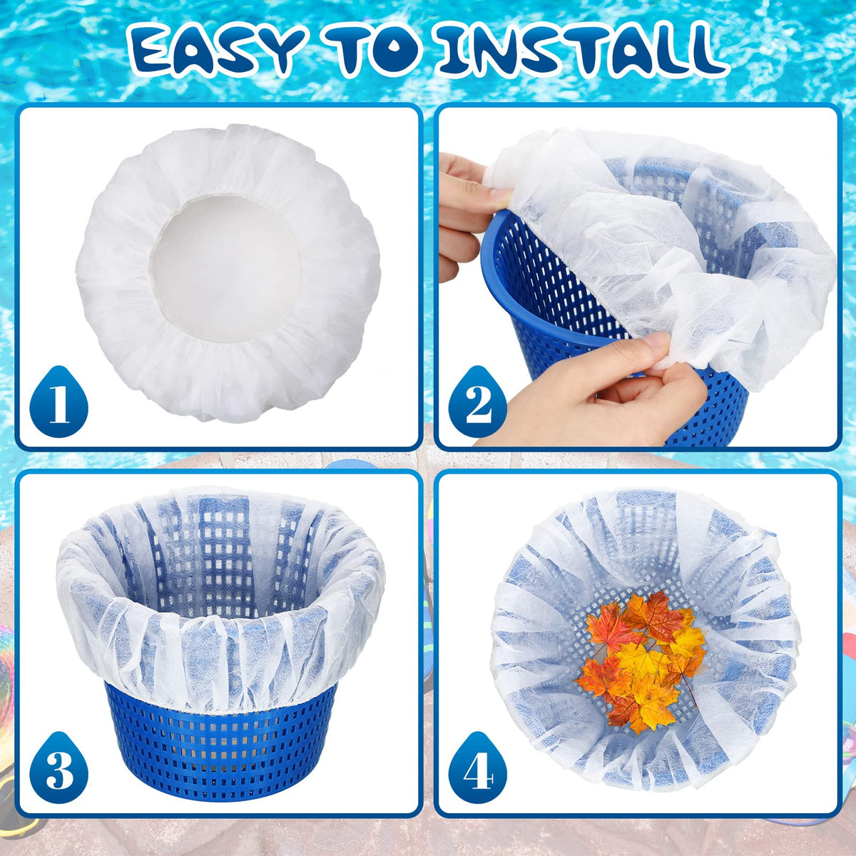 Janmercy 200pcs pool-skimmer-socks-pack offers bulk value for maintenance.