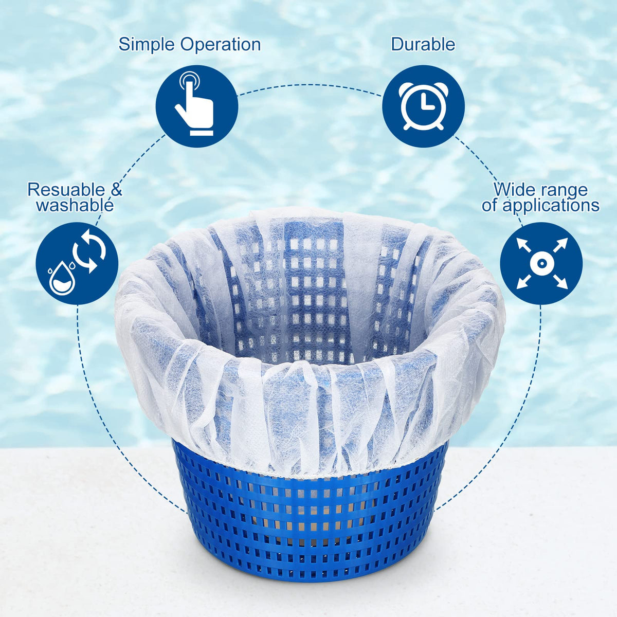 Janmercy easy-install socks simplify routine pool cleaning.