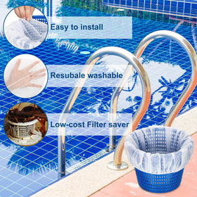 Janmercy pool-skimmer-sock mesh captures leaves and dust efficiently.