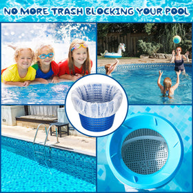Janmercy white pool-skimmer-socks for reusable debris protection.
