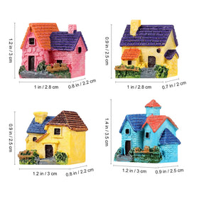 JANOU mini house style 2—compact resin cottage adds whimsy to potted plants.