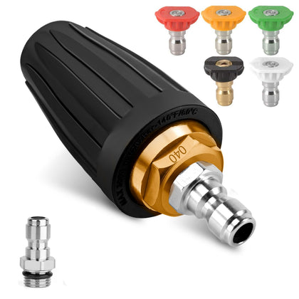 JANSAMN pressure washer turbo tip 360° rotate for faster patio cleaning.