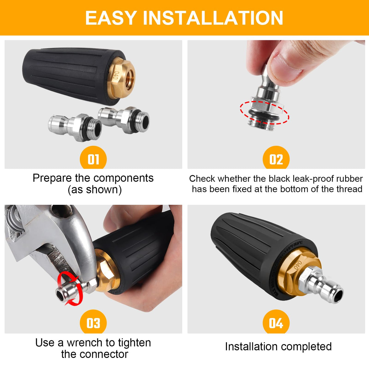 JANSAMN rotating turbo tip increases cleaning area and speed.