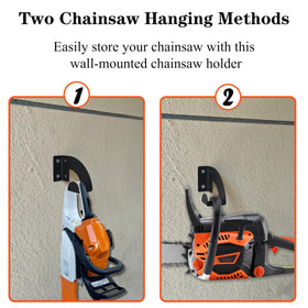 JANSHU chainsaw hanger setup for horizontal and vertical mounting for flexible installation and balance.