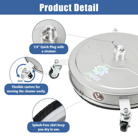 JANZ 20-inch surface cleaner with dual-nozzles delivers faster, even cleaning.