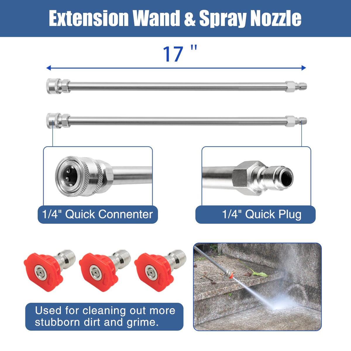 JANZ 20-inch surface cleaner nozzles and O-rings simplify maintenance.