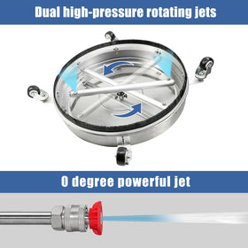 JANZ 20-inch surface cleaner with quick 1/4-inch plug for easy attachment.
