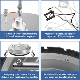 JANZ high-pressure jets spin for efficient dirt removal across the path