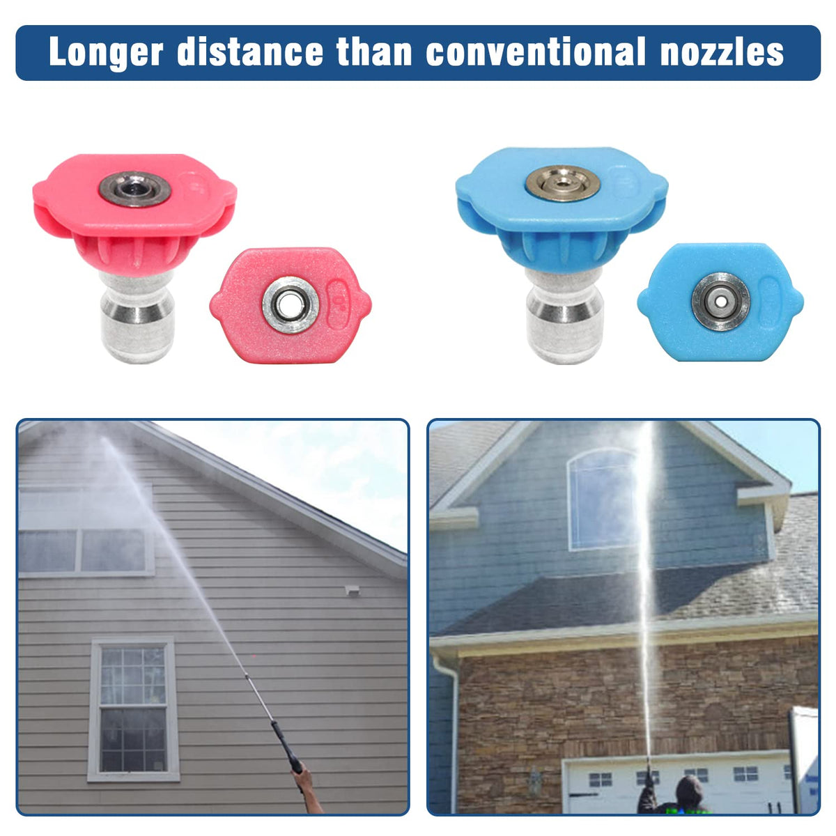 JANZ 40-degree spray tip covering large areas quickly with even cleaning.