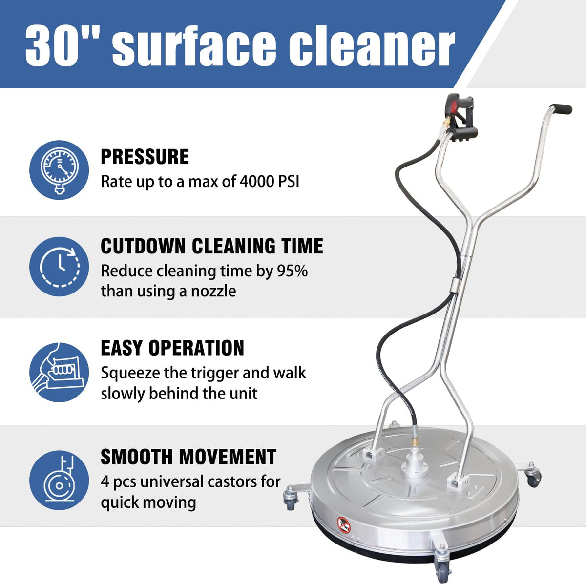 JANZ surface cleaner dual handles for comfortable control during use