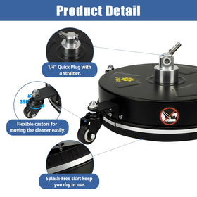 JANZ surface cleaner shows dual nozzles delivering fast, uniform cleaning.