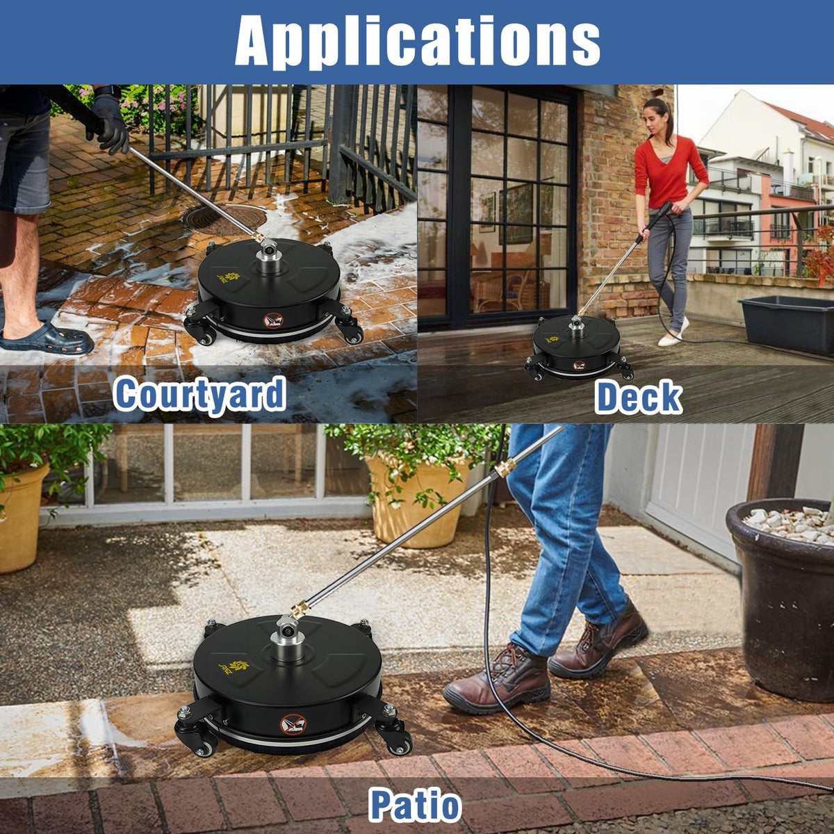 JANZ surface cleaner compatible with PSI range 2000–4000 for versatile use.