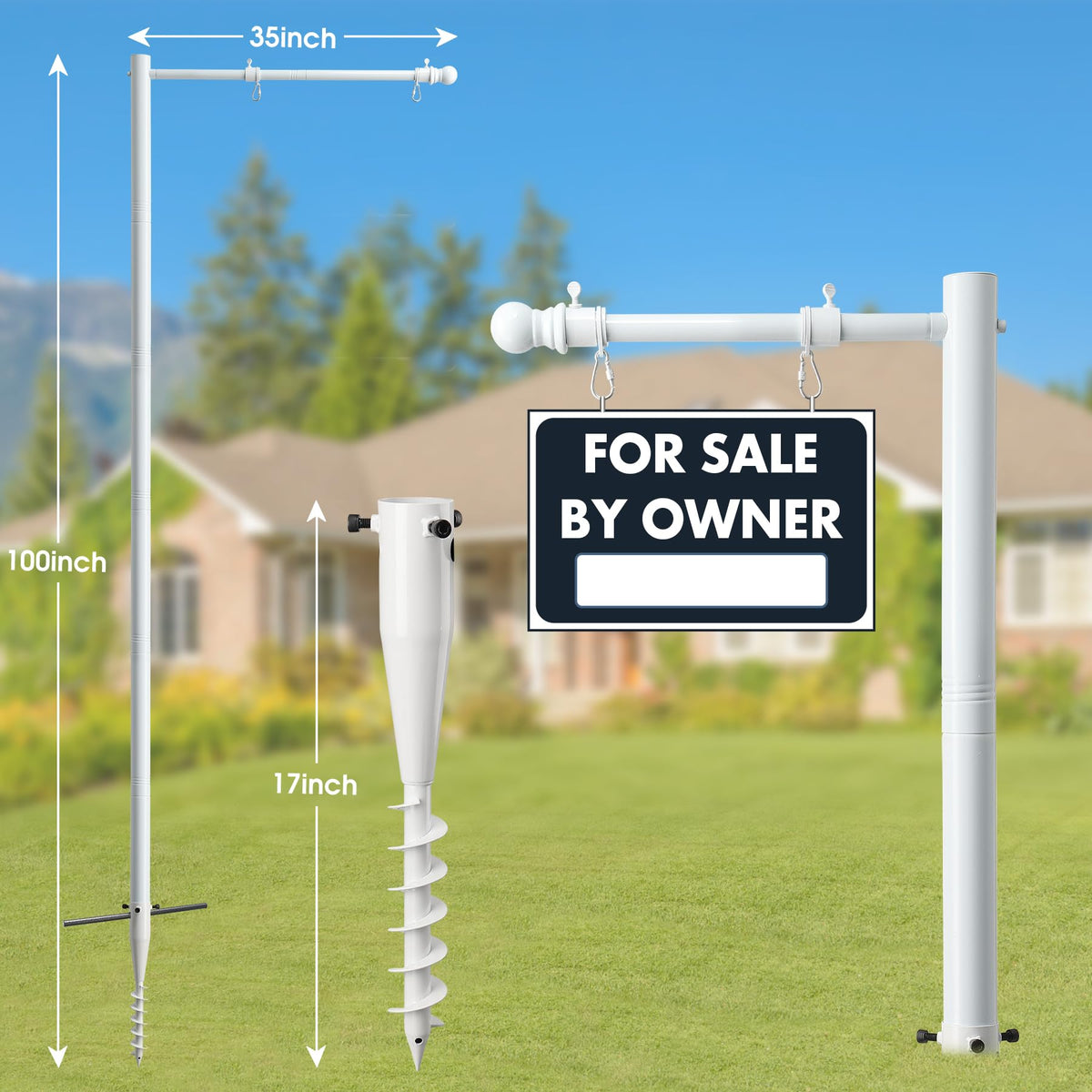 JAOTREL rotating base insertion allows precise sign alignment without welding.