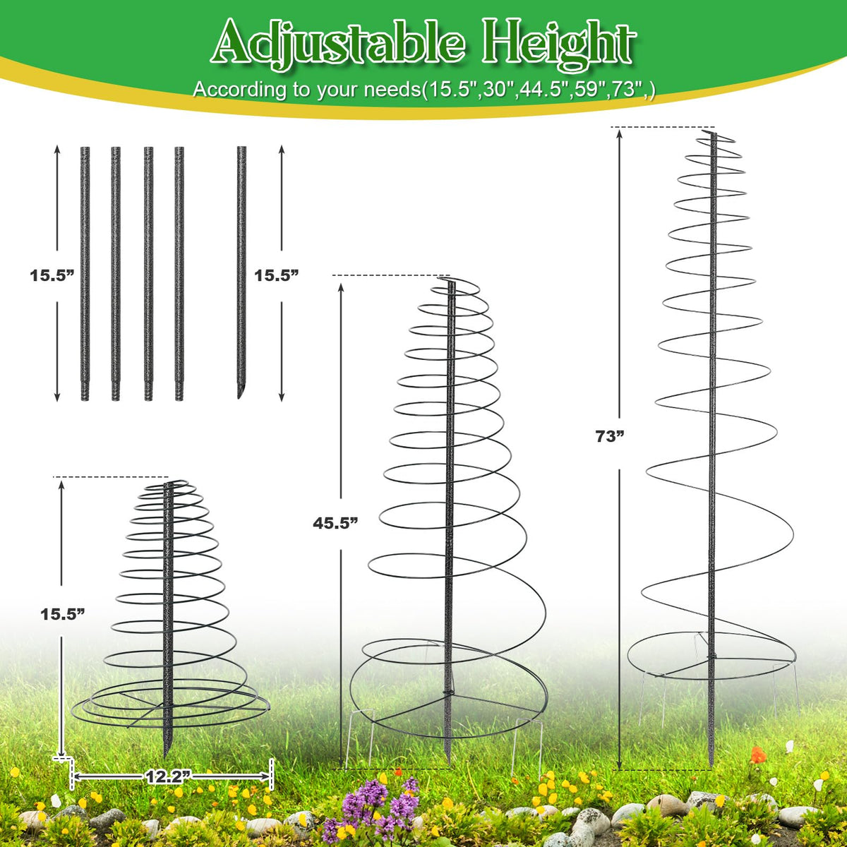 JAOTREL 45inch tall trellis supports vines like clematis and beans