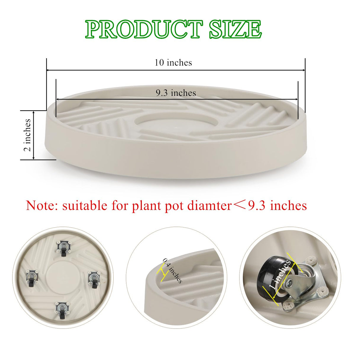 JAOXISOU plant caddy supports up to 165 lb for heavy pots