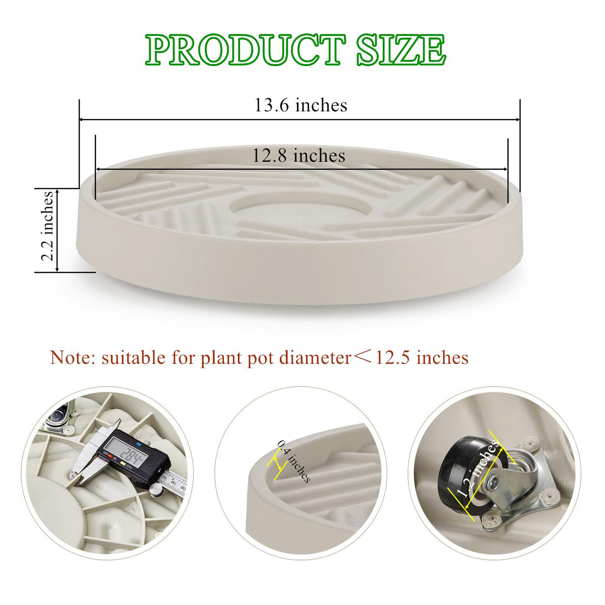 JAOXISOU heavy-duty 165lbs PP base keeps large pots stable.
