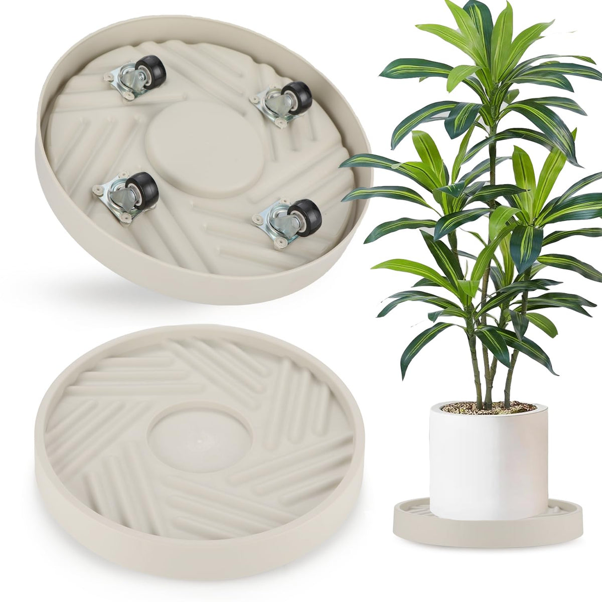 JAOXISOU plant caddy rolling stand 10-inch for effortless pot movement