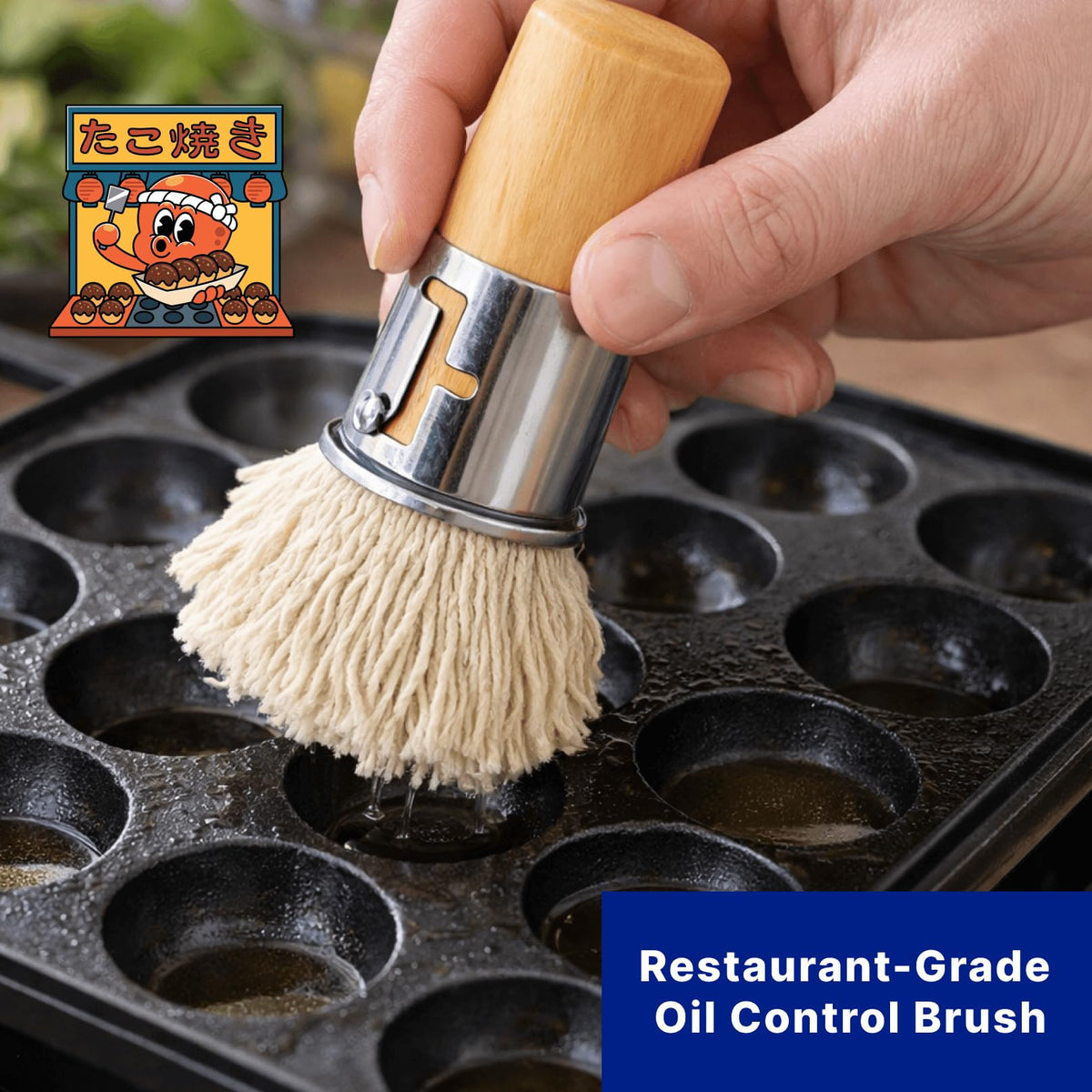 JapanBargain Cotton brush with wooden handle provides even coating and easy grip.
