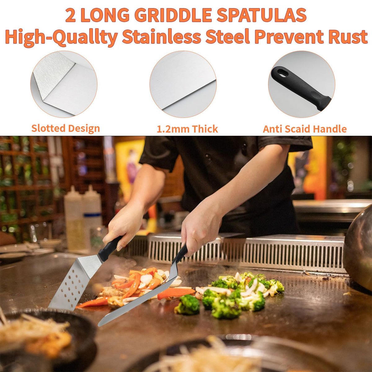 Jardeasy grill tongs and fork in action for precise flipping
