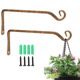 Jardim 10-inch iron wall hanger for planters and lanterns, durable outdoor use