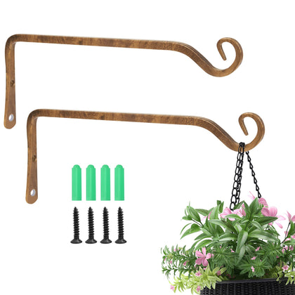 Jardim 10-inch iron wall hanger for planters and lanterns, durable outdoor use