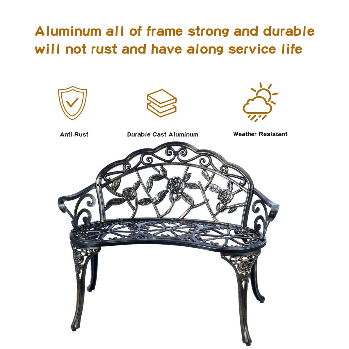 Jardin de Centennial cast aluminum texture close-up for outdoor durability.