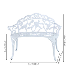 JARDIN DE CENTENNIAL bench supports up to 330 pounds with sturdy outdoor build.