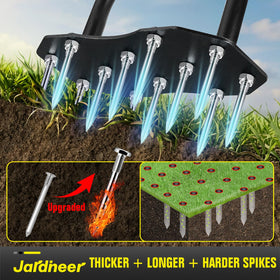 Jardineer aerator at 36-inch height for upright lawn work.