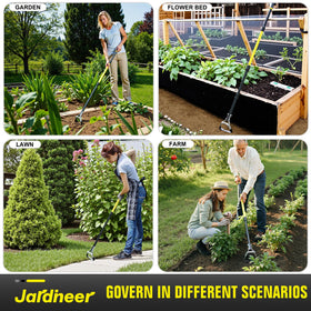 Jardineer 4-in-1 garden hoe offers versatile weeding, soil loosening and planting tasks.