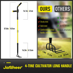 Jardineer compact storage-ready cultivator for tidy tool shed