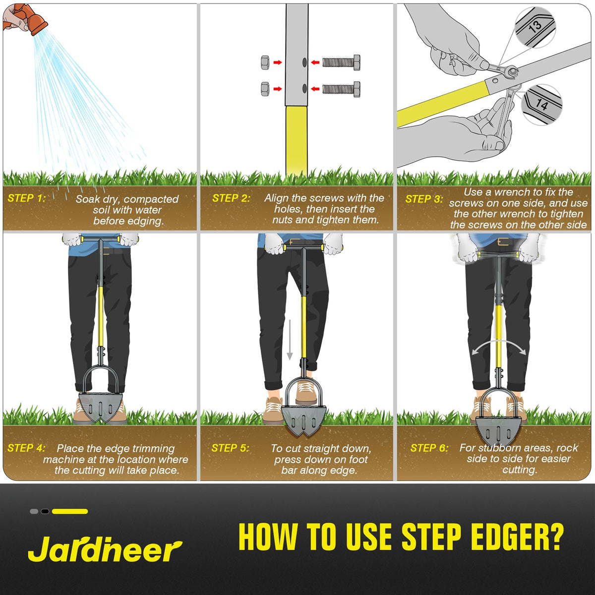 Jardineer edger ideal for driveways, sidewalks, flower beds and borders.