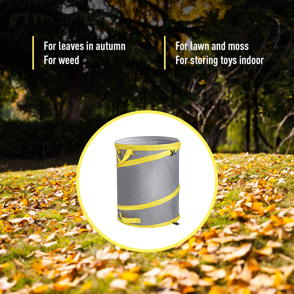 Jardineer foldable garden bag stored compactly in a shed
