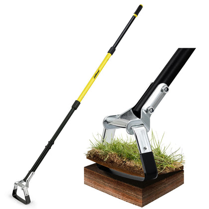 Jardineer garden hoe with long handle reduces back strain during extended weeding sessions.