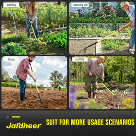 Jardineer heavy-duty carbon steel-tined cultivator for tough soil