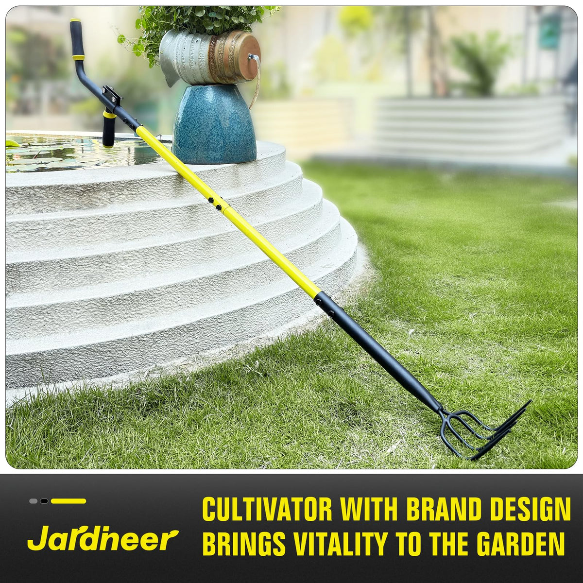 Jardineer cultivator in action for efficient weeding and cultivation