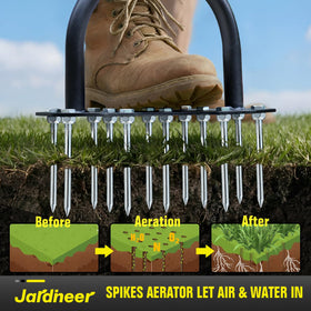 Jardineer preassembled aerator head for quick setup.
