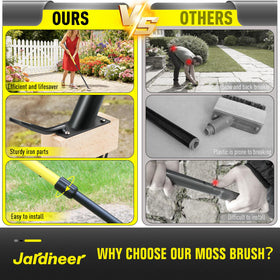 Extended-reach Jardineer roof moss removal avoids kneeling during cleaning