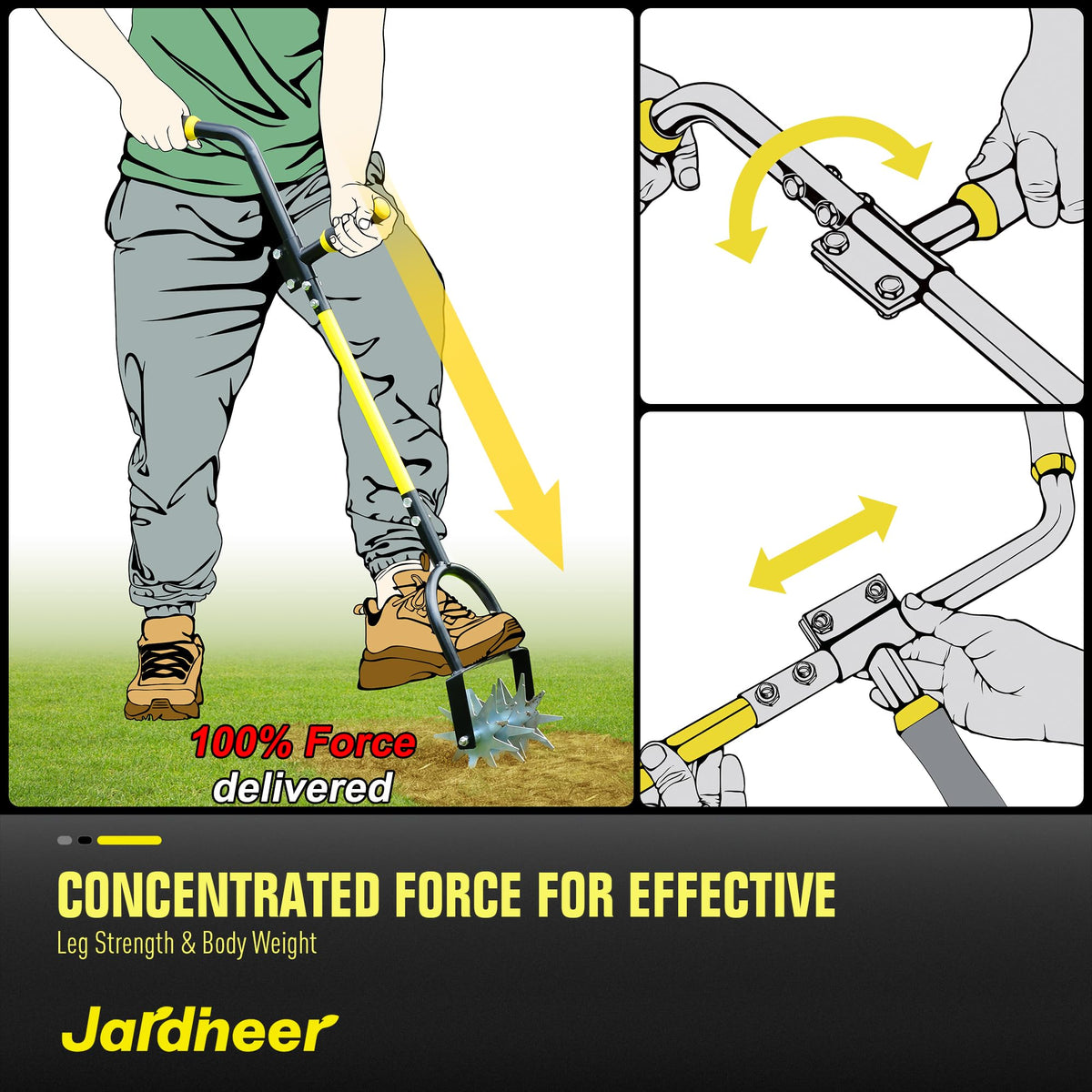Jardineer Rotary Cultivator all-steel construction stays sharp and durable