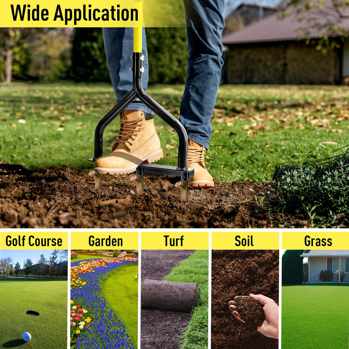 Jardineer rust-resistant aerator standing up to outdoor use
